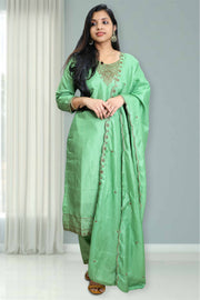 Elegant Silk Churidar with Stone Work