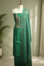 Silk Churidar Material – Golden Thread Work with Sequins
