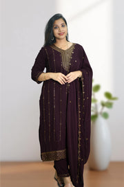 Churidar – Golden Embroidery Thread Work & Sequins