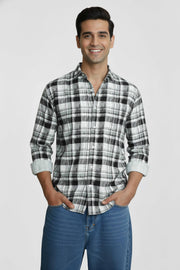Harbour Slim Fit Checked Men Pure Cotton Casual Shirt