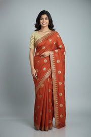 Circle Print Fancy Saree – Golden Print