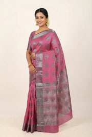 Semi Tusser Silk Saree ā Silver Butta Work with Border