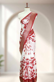 Leaf Motif Synthetic Saree
