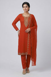 Georgette Churidar Material – Golden Thread Work