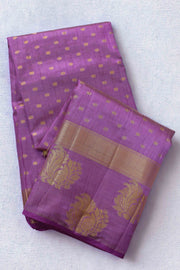 Semi Tusser Silk Saree – Golden Butta with Golden Border