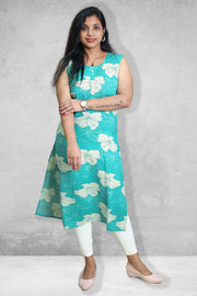 Rayon Printed Round Neck Kurti