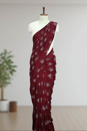 Semi Georgette Saree – Full Body Print Work