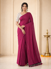 Kalamkari Tassel Malcotton Saree