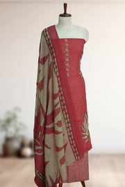 Cotton Churidar Material ā Floral Print with Sequins Work