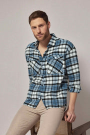 Men Classic Checked Corduroy Casual Shirt