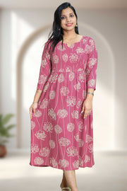 Feeding Top with Floral Print & Collar Neck