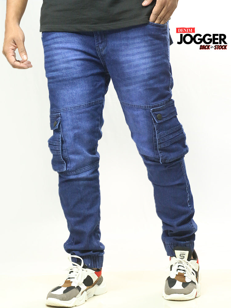 Men's Denim Jogger with Rib Stretchable Jeans for a Clean and