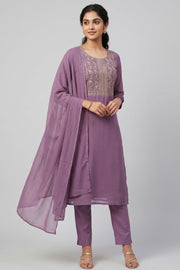 Georgette Churidar Material – Golden Thread Work