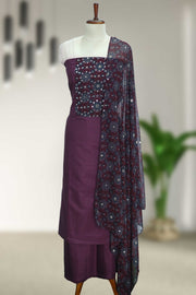 Printed Mirror Work Unstitched Dress Material