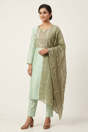 Silk Churidar Material ā Golden Thread Work with Sequins