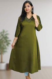 Women Embellished A-line Kurti