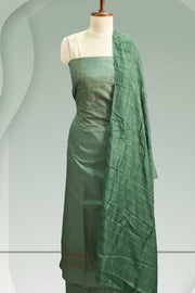 Golden Sequin Embroidered Silk Churidar Material