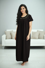 Flowers Nighty โ Embroidery Work