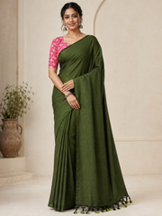Kalamkari Tassel Malcotton Saree