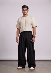 Menโs Korean Pleated Baggy Trousers