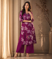 Womenโs Co-Ord Set โ Sequins with Floral Print
