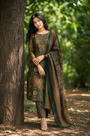 Kalamkari Grace Cotton Churidar Set
