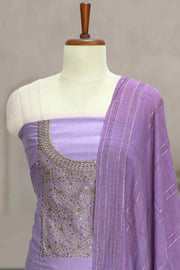 Silk Churidar Material with Golden Embroidery and Box Work