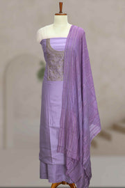 Silk Churidar Material with Golden Embroidery and Box Work