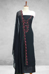 Silk Churidar Material-Floral Thread