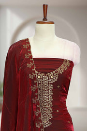 Fendy Churidar Material with Golden Embroidery & Sequins Work