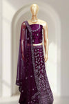Wedding Lacha with Silver Thread Work – Net Fabric