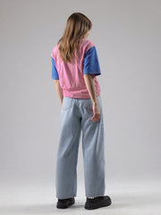 Loopknit Crop Short Top with Embroidery Thread Work