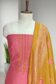 Cotton Churidar Material – Sequins with Thread Work & Box Pattern