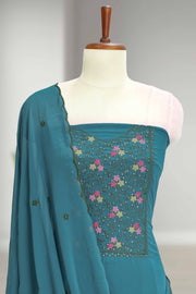Georgette Churidar Material – Embroidery & Sequins Work