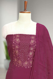 Silk Churidar Material-Sequins Work