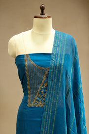 Silk Churidar Material – Golden Thread Work with Sequins