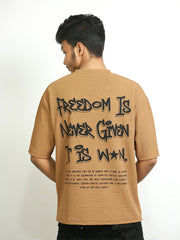 Freedom Is Never Given: Loopknit T-Shirt - Just ₹200! 🛡️