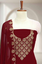 Georgette Churidar Material with Golden Embroidery Thread