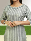 "Elegant Cotton Kurti with 3/4th Sleeves & Round Neck - ₹283"