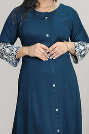 Women  Embroidered  A-line Kurti