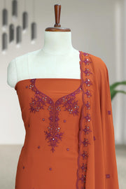 Elegant Threadwork Georgette Churidar Material