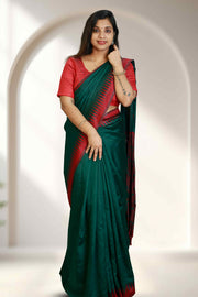 Soft Silk Saree with Tassels & Contrast Blouse