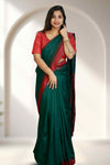 Soft Silk Saree with Tassels & Contrast Blouse