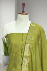 Silk Churidar Material Butta Work with Button