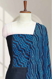 Silk Churidar Material with Zig Zag Print