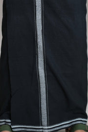 Black Cotton Dhoti with White Border