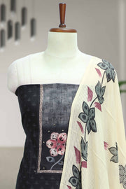 Cotton Churidar Material with Sequins & Thread Work