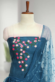 Elegant Silk Churidar Material-Floral Print