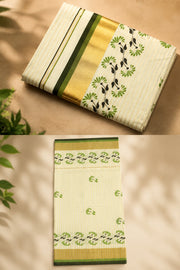 Mural Heritage Tissue Kerala Set Saree