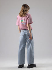 Loopknit Short Top with Printed Design